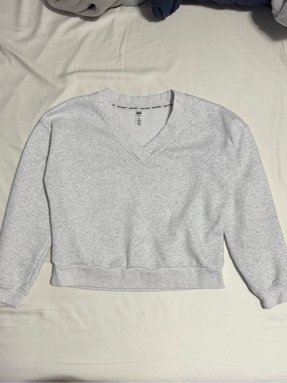 DKNY Light Gray V-Neck Sweater